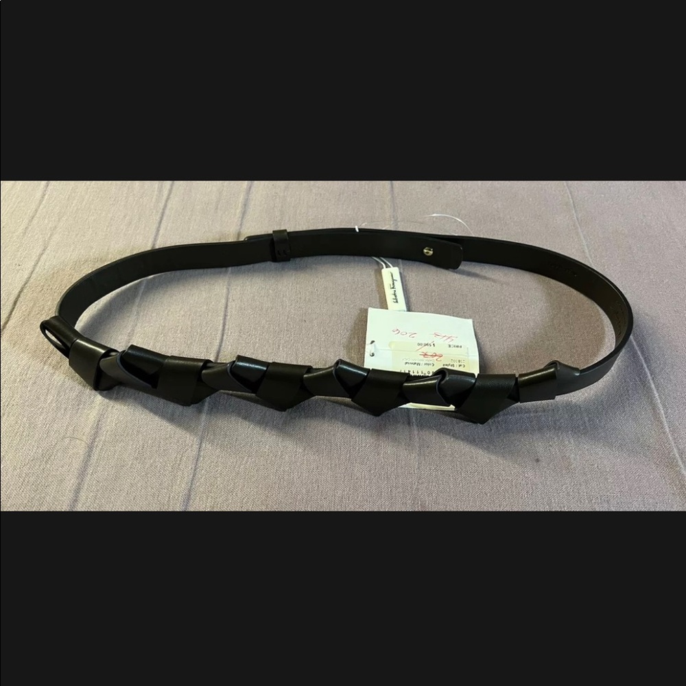 RARE‎ SALVATORE FERRAGAMO BROWN Calf Leather Belt SZ 85